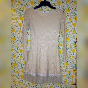☆3/$20* E-shine Cream Lace Dress in Large